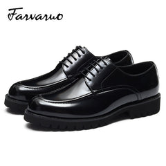 Men's Round Toe Lace Up Derby Shoes for Wedding Party Business