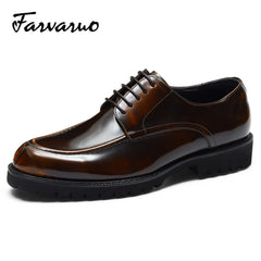 Men's Round Toe Lace Up Derby Shoes for Wedding Party Business