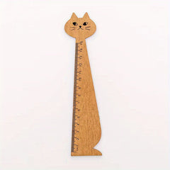 Cartoon Cat Wooden Ruler, Creative Drawing Tool