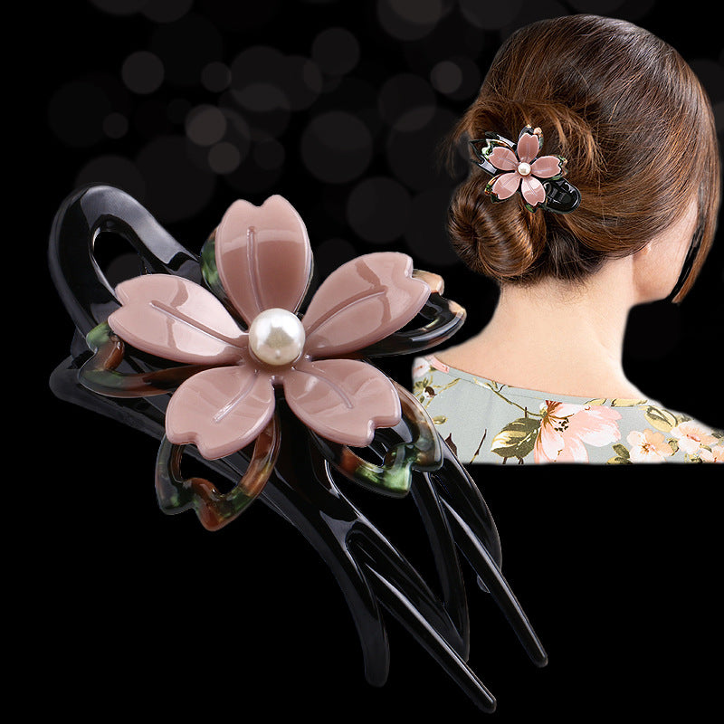 Large Flower Hair Clip Headwear Ponytail Clip