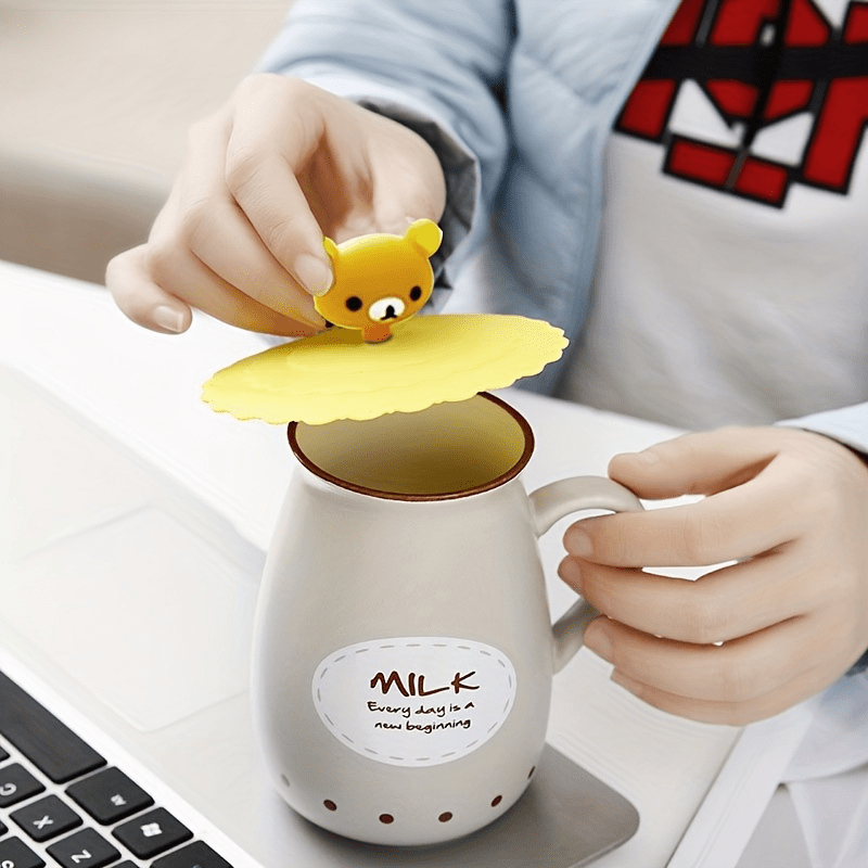 Cartoon Silicone Cup Lids - Prevent Leakage & Dust - Sealed Cup Lids