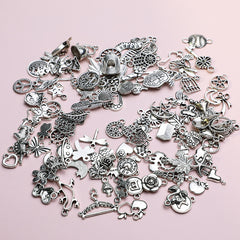 100pcs Mixed Animals Pattern Alloy Charms for DIY Bracelet Necklace Accessories