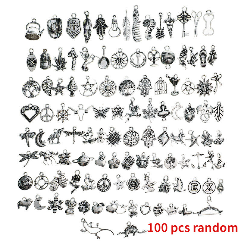 100pcs Mixed Animals Pattern Alloy Charms for DIY Bracelet Necklace Accessories