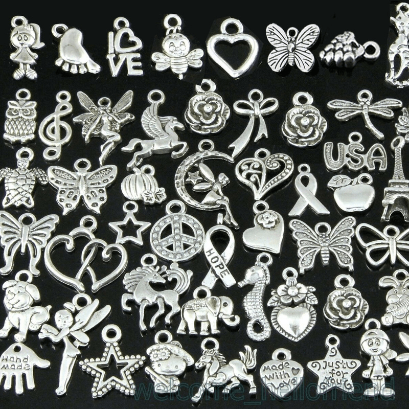 100pcs Mixed Animals Pattern Alloy Charms for DIY Bracelet Necklace Accessories