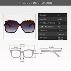 Large Square Sunglasses Gradient Anti Glare UV400