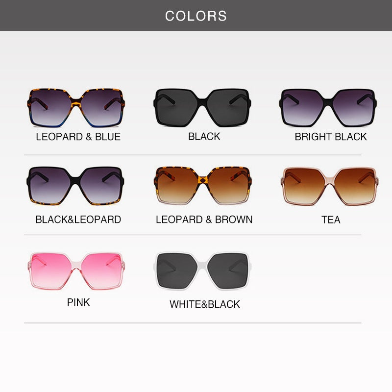 Large Square Sunglasses Gradient Anti Glare UV400