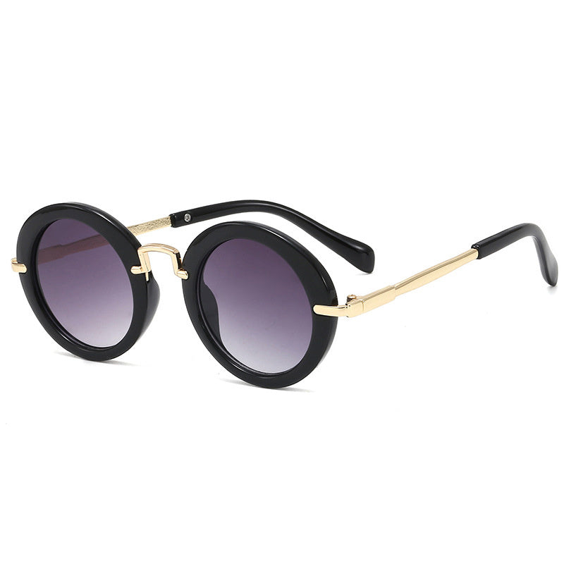 Men's Sunglasses with Cases Round Frame Glasses