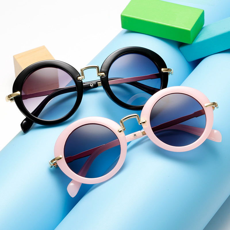 Men's Sunglasses with Cases Round Frame Glasses
