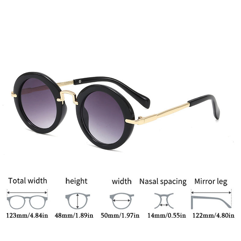 Men's Sunglasses with Cases Round Frame Glasses