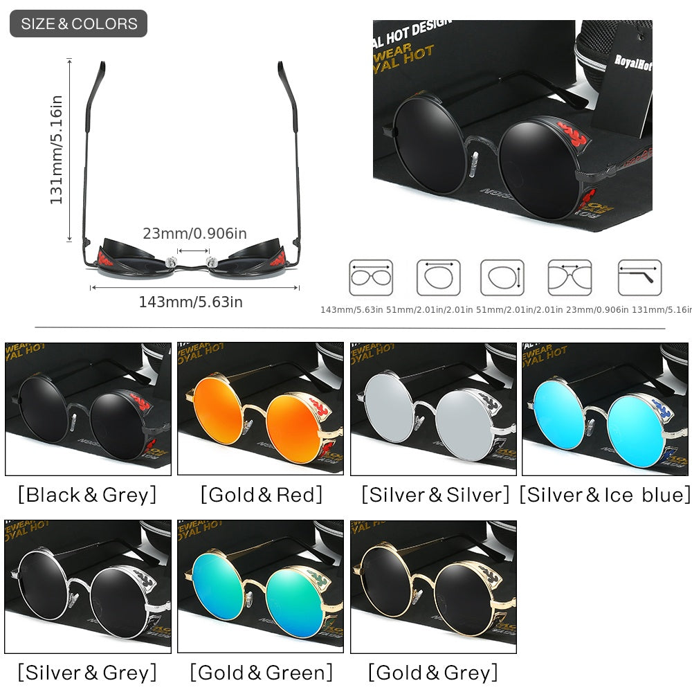 RoyalHot Unisex Round Polarized Sunglasses