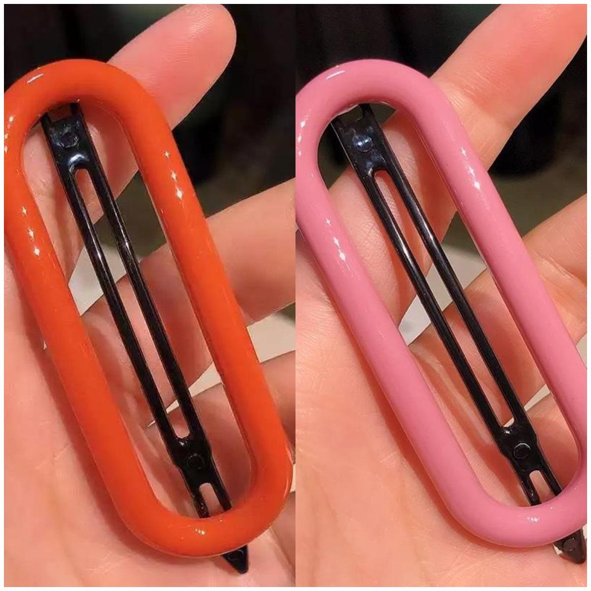 Y2K Candy Oval Hair Clip - Solid Non Slip Hair Decoration
