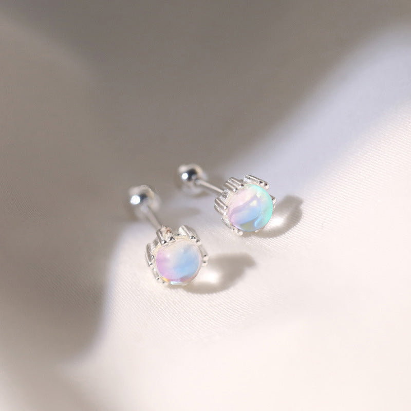 Moonstone Stud Earrings Delicate Jewelry for Women