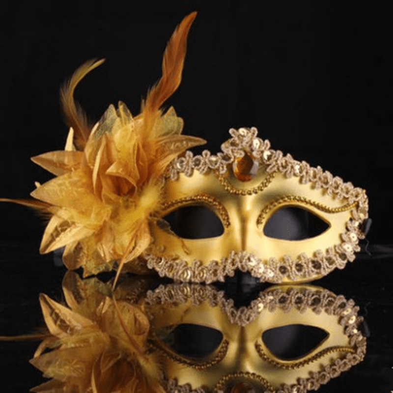 Halloween Mask Masquerade Lily Flower Mask Half Face Ladies Party Princess Sexy