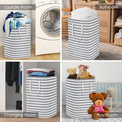 Large Capacity Striped Pattern Clothes Organizer Laundry Washing Bag