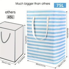 Large Capacity Striped Pattern Clothes Organizer Laundry Washing Bag