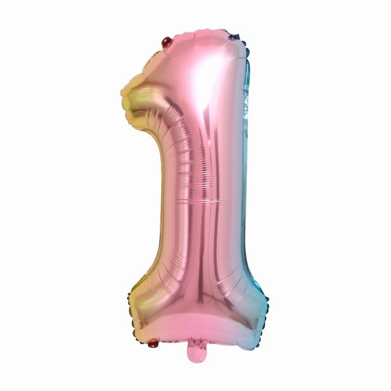 81 Gradient Foil Number Balloon Happy Birthday Party Decoration