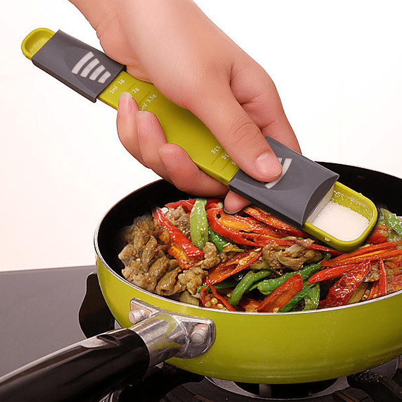 Adjustable Kitchen Scales Measure Cup Double End Eight Stalls Measuring Spoon
