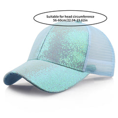 Sequin Ponytail Trucker Hat Glitter Baseball Cap Hip Hop Dad Hats