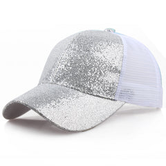 Sequin Ponytail Trucker Hat Glitter Baseball Cap Hip Hop Dad Hats