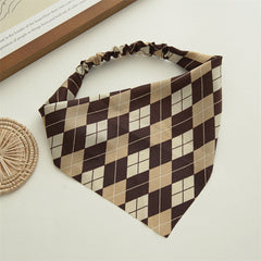 5pcs Checkered Tie Dye Bandana Scarf Hair Band Women Hair Accessories