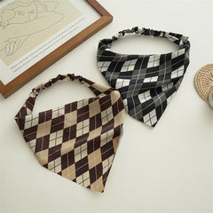 5pcs Checkered Tie Dye Bandana Scarf Hair Band Women Hair Accessories