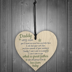 Wooden Heart Daddy To Be Baby Son Daughter Card