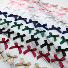 50pcs Small Size Polyester Satin Ribbon Bows DIY Craft Decoration