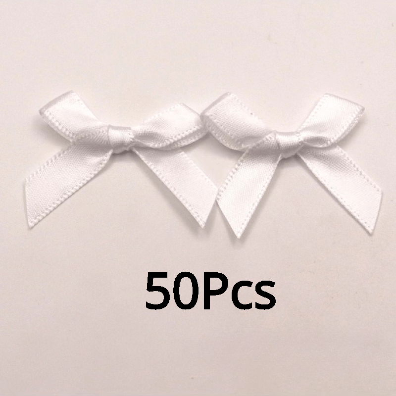 50pcs Small Size Polyester Satin Ribbon Bows DIY Craft Decoration