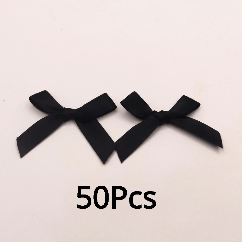50pcs Small Size Polyester Satin Ribbon Bows DIY Craft Decoration