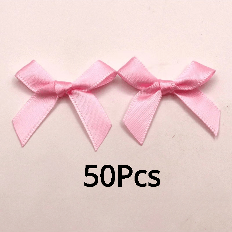 50pcs Small Size Polyester Satin Ribbon Bows DIY Craft Decoration