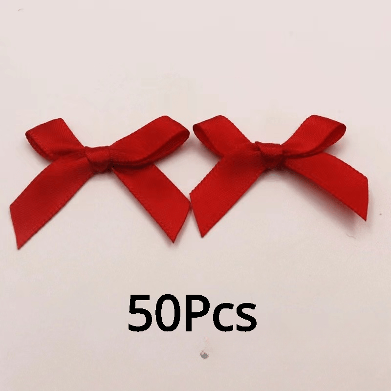 50pcs Small Size Polyester Satin Ribbon Bows DIY Craft Decoration
