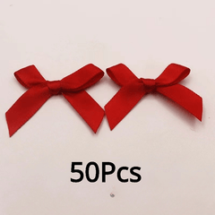 50pcs Small Size Polyester Satin Ribbon Bows DIY Craft Decoration