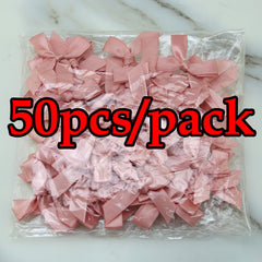 50pcs Small Size Polyester Satin Ribbon Bows DIY Craft Decoration