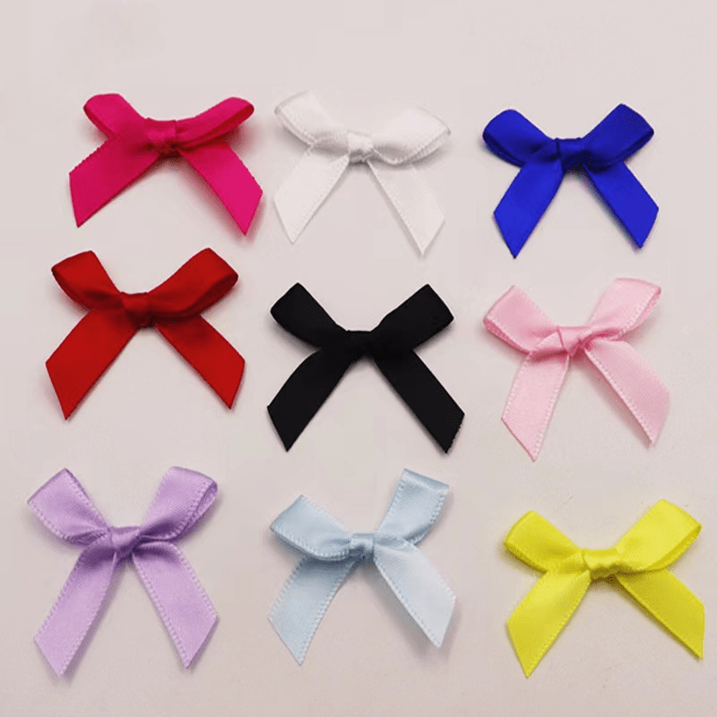 50pcs Small Size Polyester Satin Ribbon Bows DIY Craft Decoration