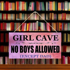No Boys Allowed Hanging Sign Wall Decor