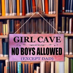 No Boys Allowed Hanging Sign Wall Decor