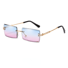 Rimless Sunglasses Gradient Metal Temple UV400