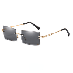 Rimless Sunglasses Gradient Metal Temple UV400
