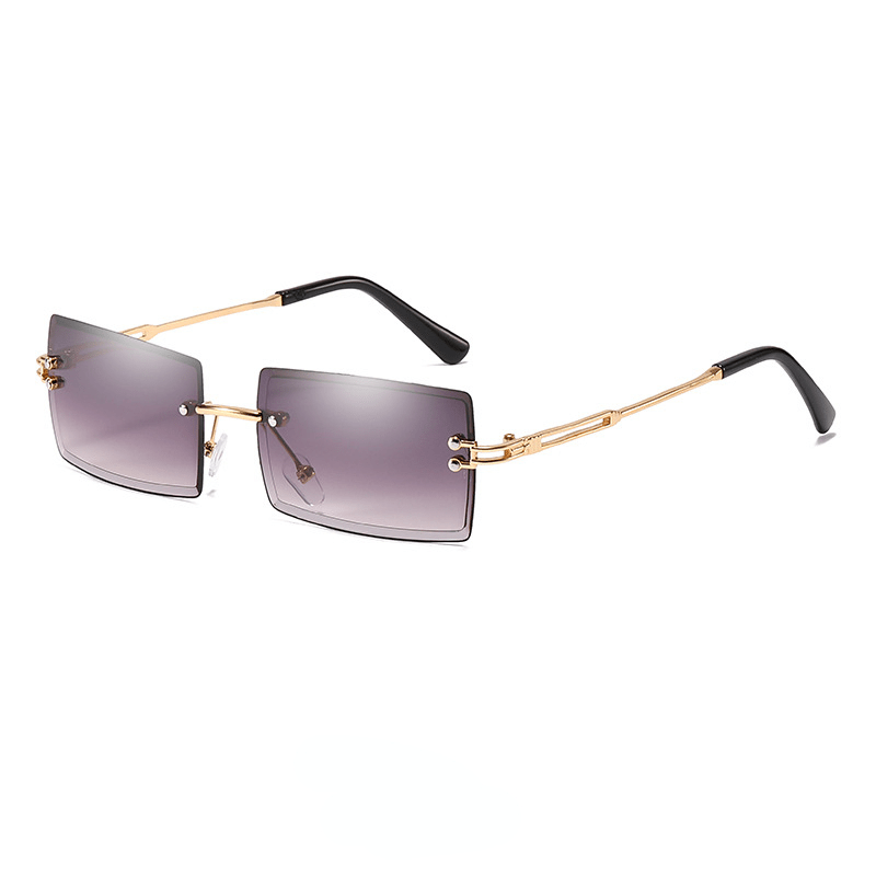 Rimless Sunglasses Gradient Metal Temple UV400
