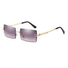 Rimless Sunglasses Gradient Metal Temple UV400