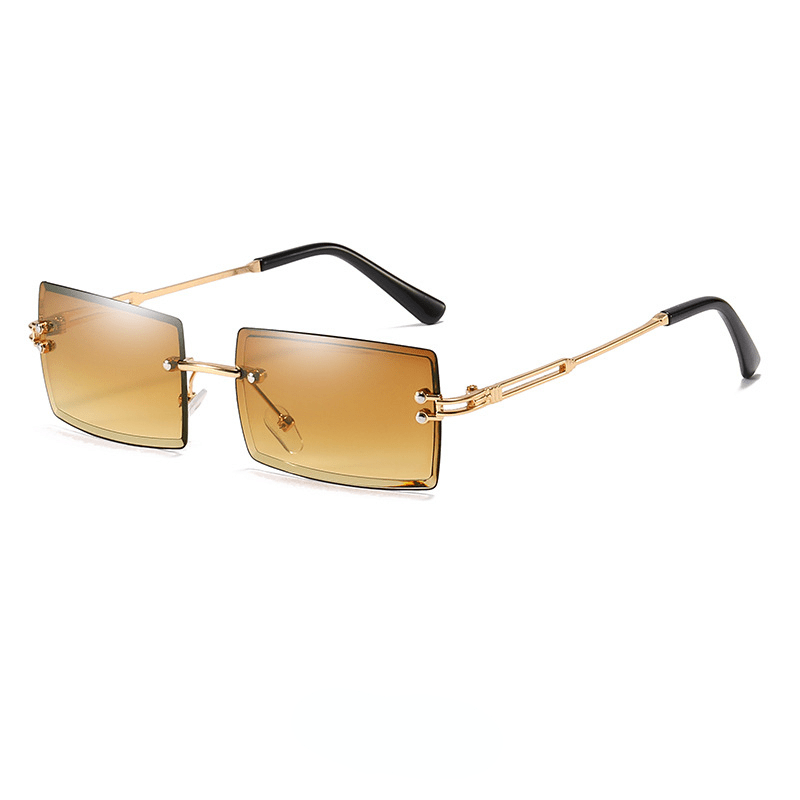 Rimless Sunglasses Gradient Metal Temple UV400