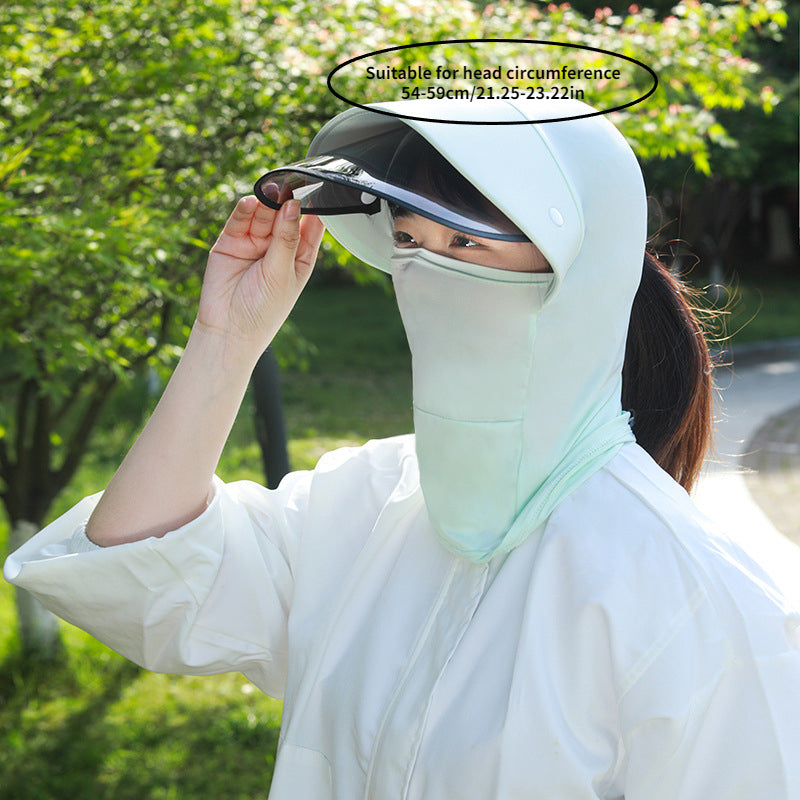 Floral Print Sun Hat with Face Covering for Outdoor Sports