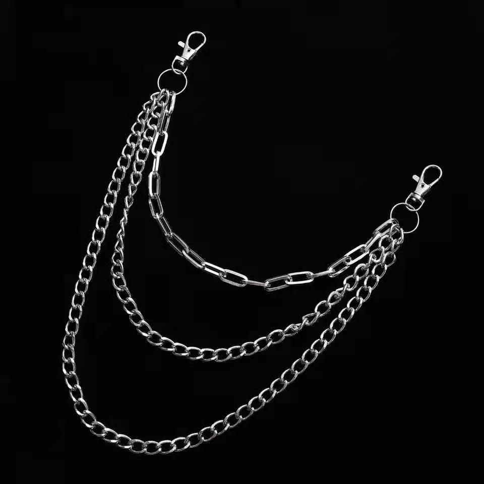 Alloy Silver Grey Belt Hip hop Pants Waist Chain For Men