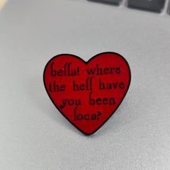 Men's Red Heart Brooch Pin