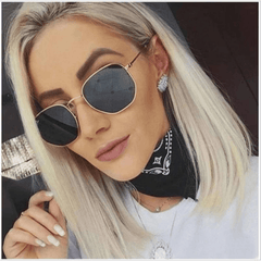 Square Metal Sunglasses UV400 Anti Glare Glasses