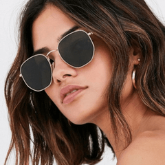 Square Metal Sunglasses UV400 Anti Glare Glasses