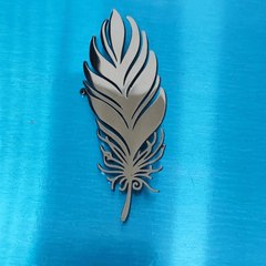 Stainless Steel Feather Leaf Brooch Pin for Men