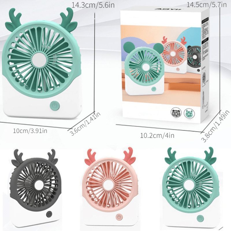 USB Rechargeable Handheld Fan 3 Gears Portable Pocket Fan Mini Fan