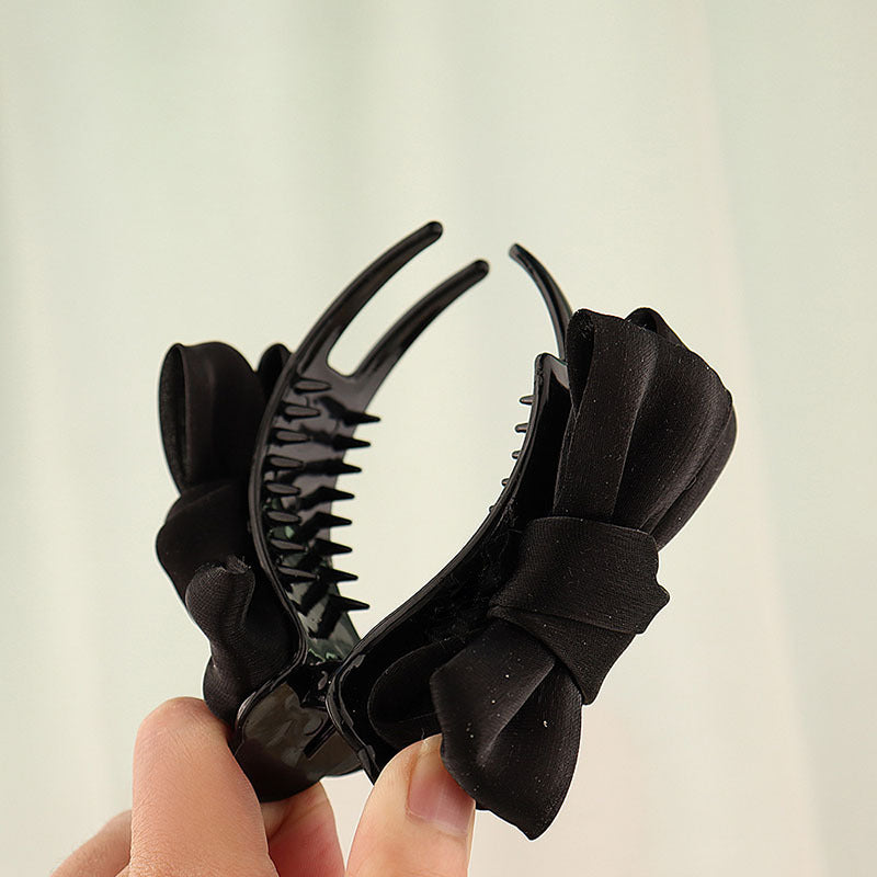 Mesh Bow Hair Claw Clip Nonslip Ponytail Bun Holder