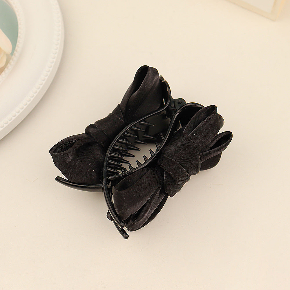 Mesh Bow Hair Claw Clip Nonslip Ponytail Bun Holder